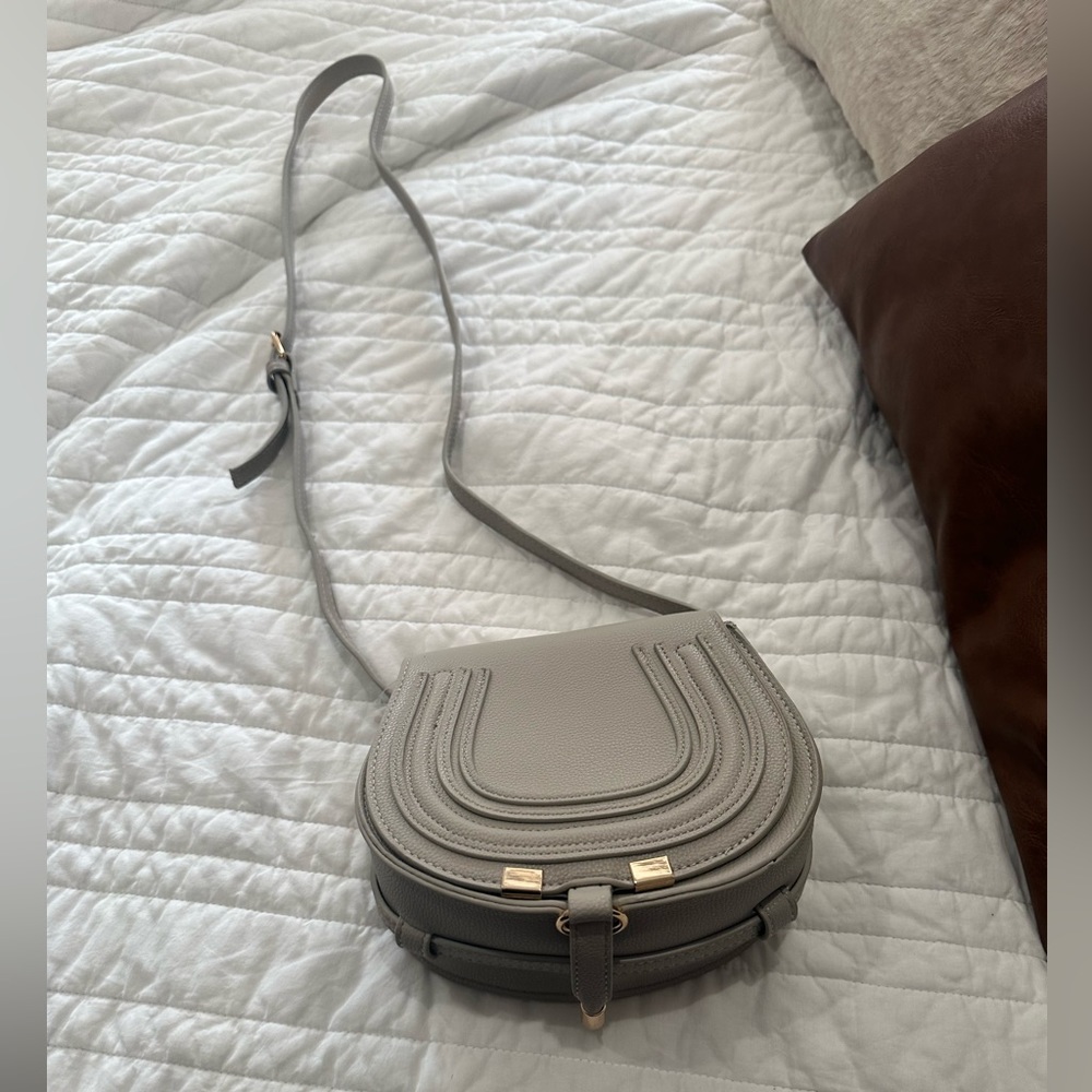 Light Grey Crossbody Saddle Bag